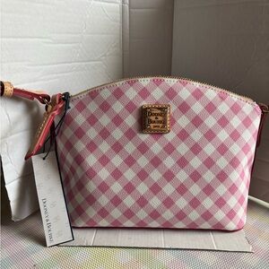 Dooney & Bourke Pink and Cream Gingham Crossbody Bag